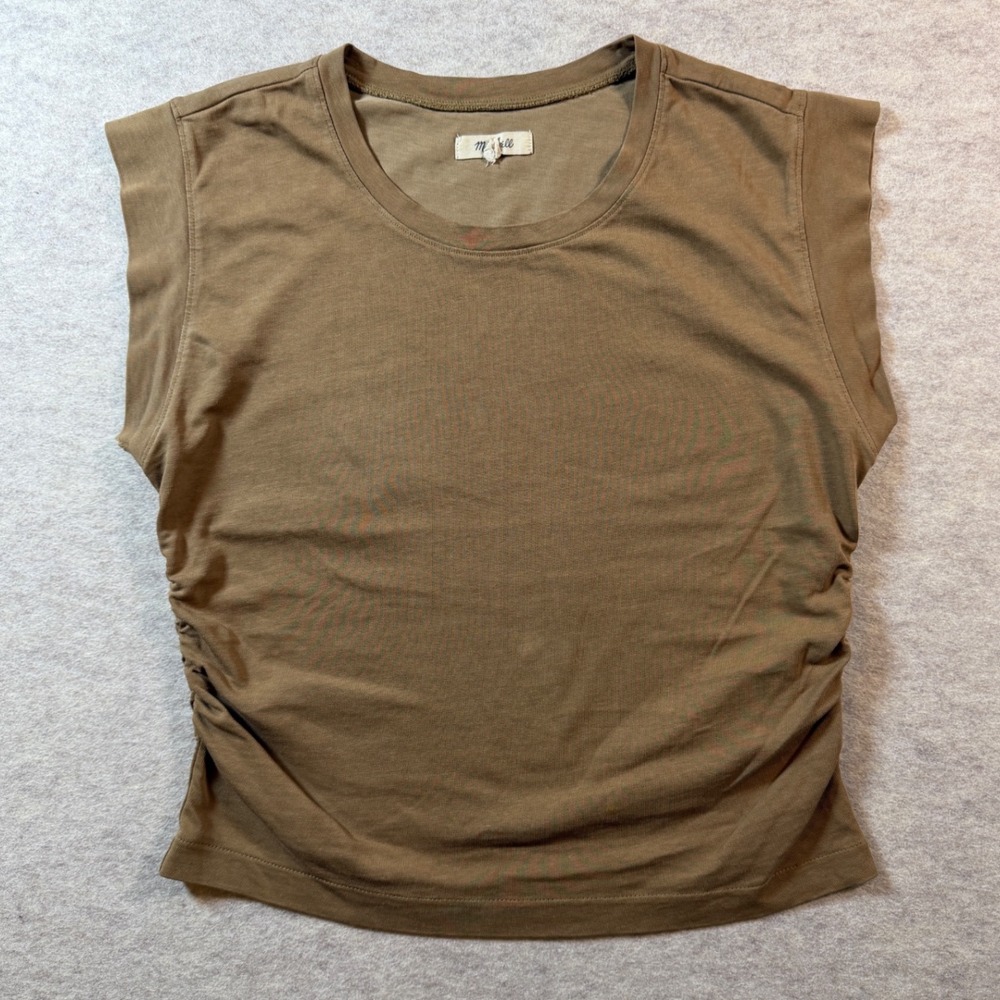 Madewell Slim Fit Side-Cinch Muscle Tee Brown Womens Size S Minimalist